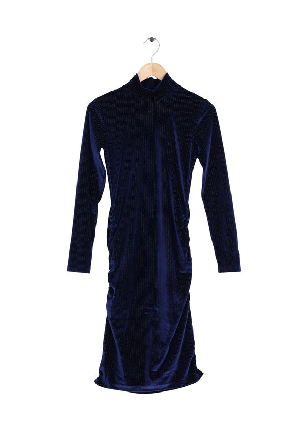 Modström Preloved Velour dress - Dark blue