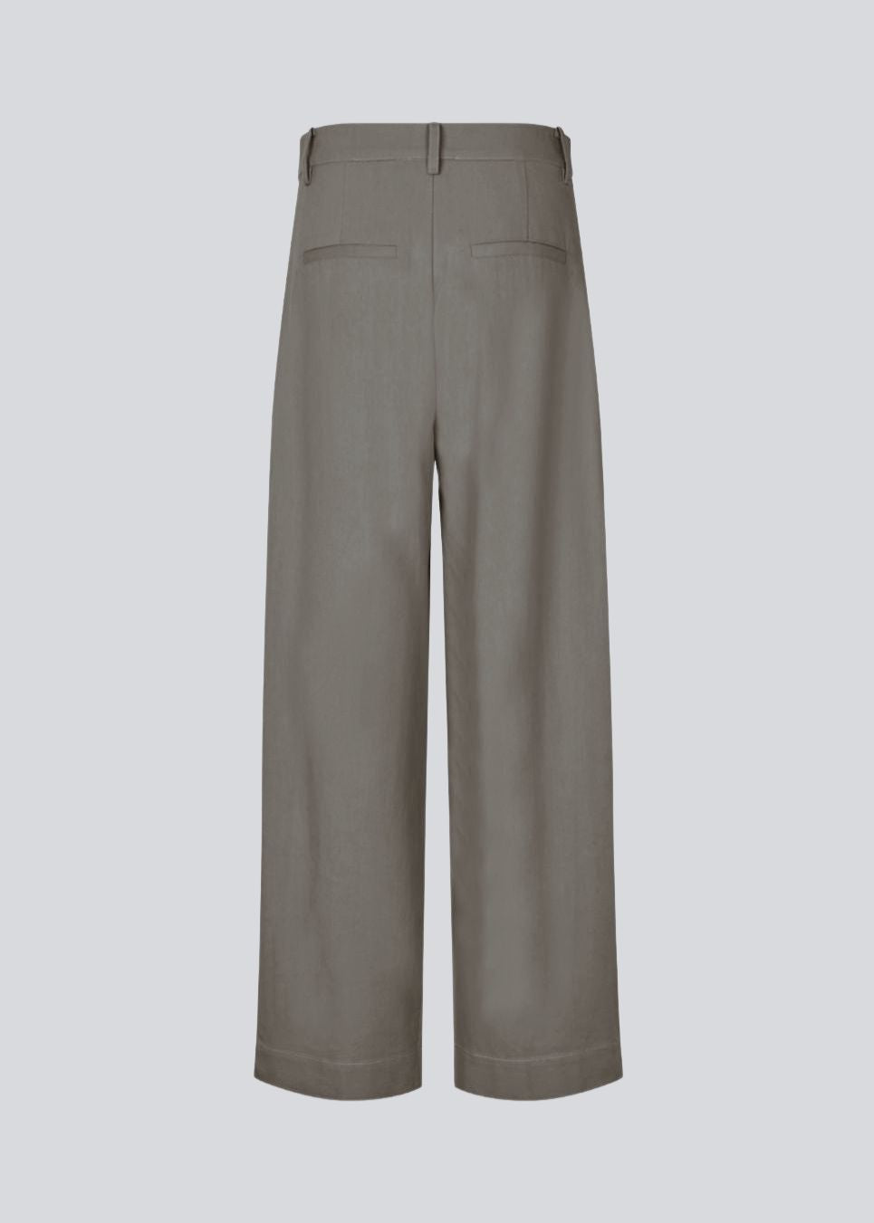 Habitbukser i twill med vide ben i mørkegrå. ToreMD pants har en mellemhøj talje, lynlåsgylp og læg foroven, samt sidelommer og paspolerede baglommer.