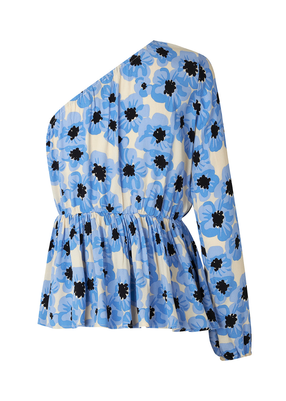 TorahMD print one shoulder top - Blue Pearl Flower