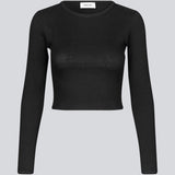 Lækker basic crop top i sort i en blød bomuldsrib med stretch. IgorMD LS crop top har en tætsiddende, cropped pasform med lange ærmer.