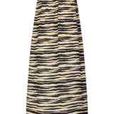 A-formet midi-nederdel i zebraprintet genanvendt kvalitet. BeckyMD skirt har en almindelig talje med beklædt elastik bagpå for komfort. Høj slids foran og med for.  Shop matchende top: BeckyMD print top.