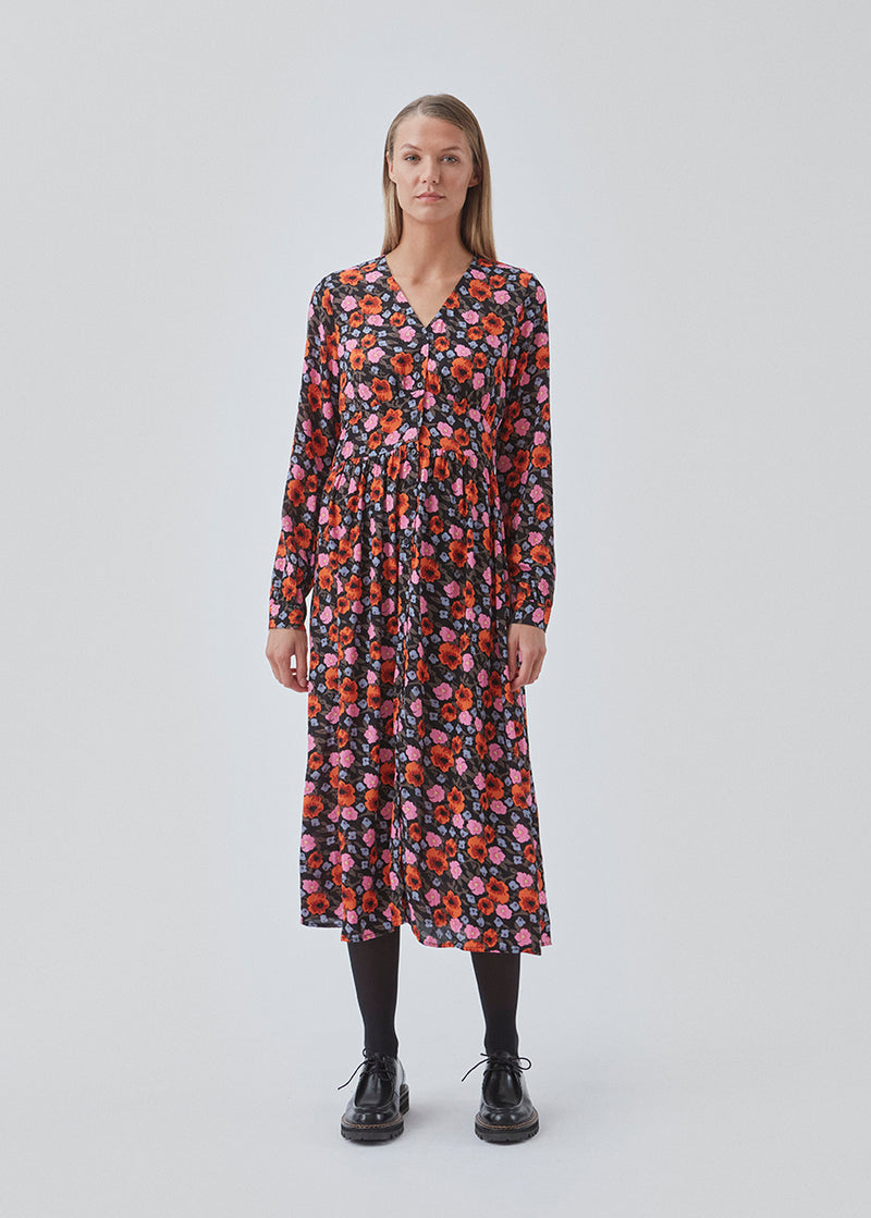 BonMD long print dress - Flower Blush