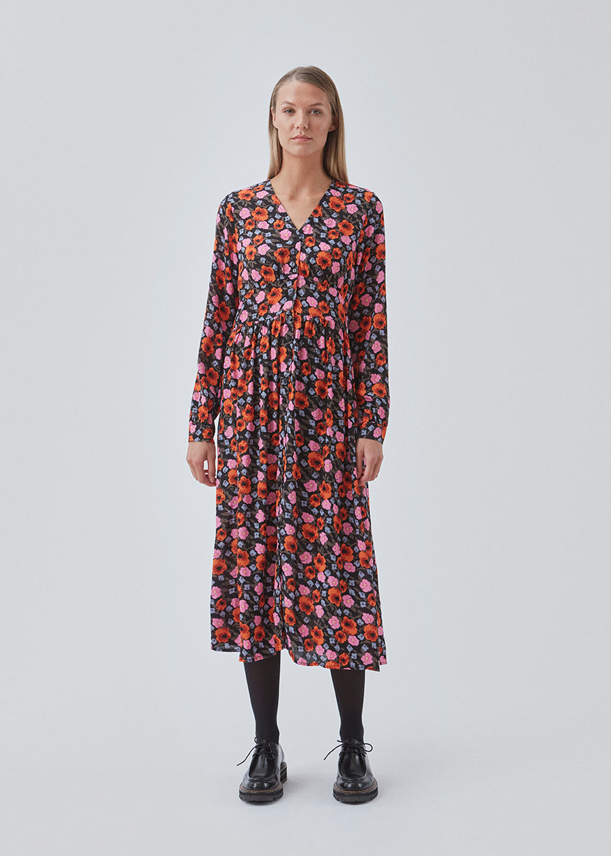 BonMD long print dress - Flower Blush