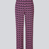 Bukser med lige, brede ben i en mere ansvarlig kvalitet. BorysMD print pants har en mellemhøj talje med knap og beklædt elastik bagpå. Skrå sidelommer og falske paspolerede baglommer.
