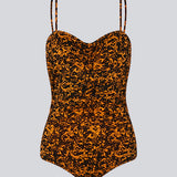 Bodystocking med tætsiddende pasform, hjerteformet udskæring med rynkedetalje og tynde justerbare stropper. CurtisMD print bodystocking har fint blomsterprint.