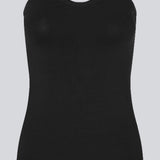 Tætsiddende tubetop i sort i blød, ribstrikket bomuldskvalitet. DaeMD tube top har hjerteformet udskæring med silikonekant på indersiden.  Materiale: 95% Bomuld 5% Elastan
