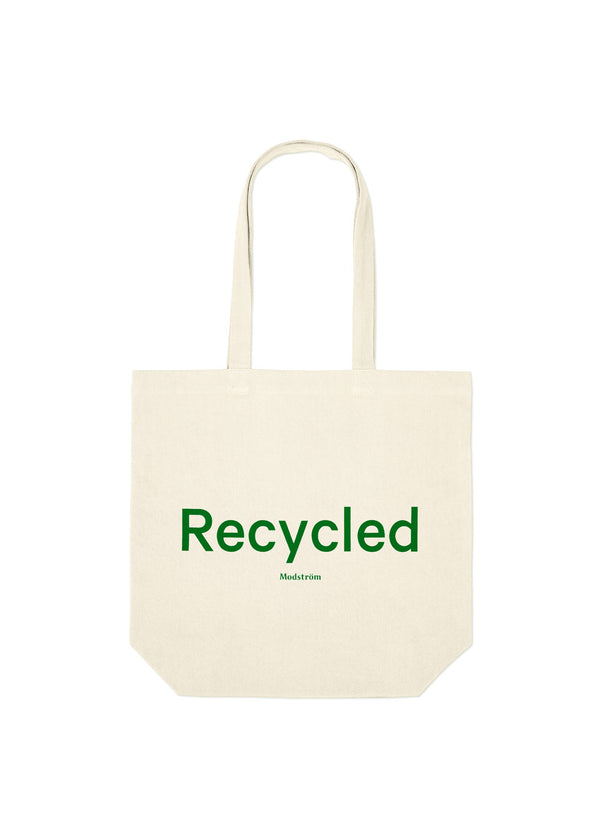 Gace recycled tote - Off White/Green