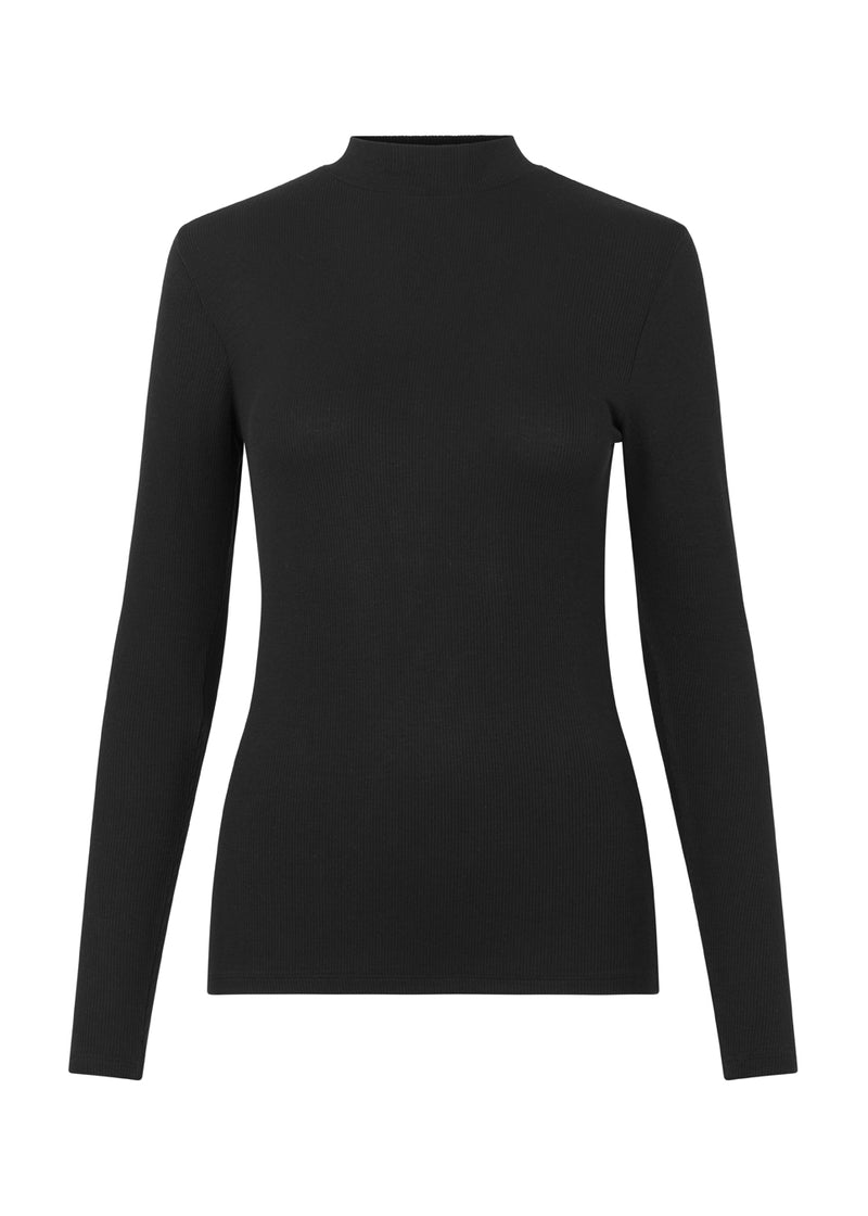Langærmet t-shirt med høj hals. Krown LS t-neck er i rib kvalitet og er tætsiddende i pasformen. Trøjen er i en lækker EcoVero viskose kvalitet.