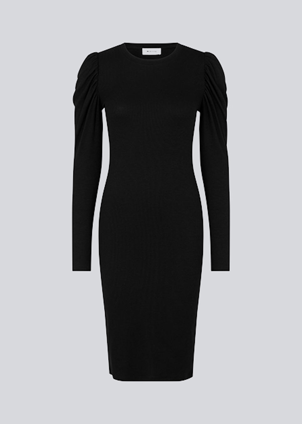 Kjole i ribstrik med lange ærmer med puf og rund hals. Kvaliteten af KrownMD puff dress er stretchy og mere ansvarlig.