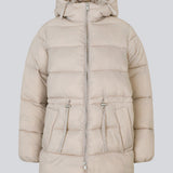 Polstret jakke med oversize pasform and justerbar talje. StellaMD jacket har opretstående krave, hætte, tovejslynlås og to paspolerede forlommer.
